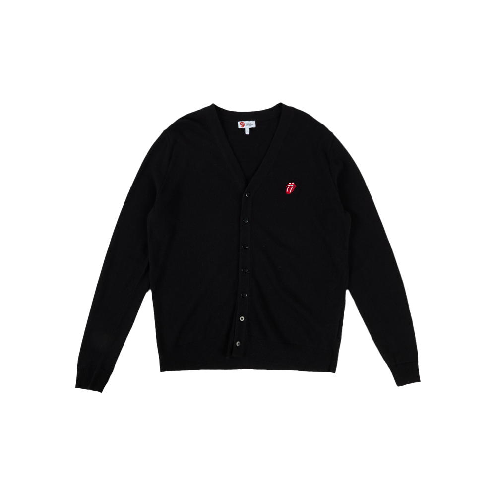 RS9 Merino Black Cardigan Front
