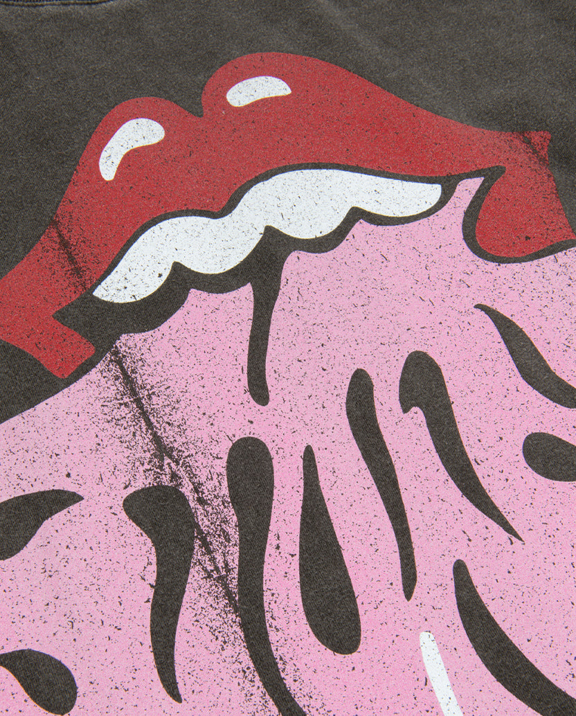 Vintage Wash Stones Mouth Logo T-Shirt Detail