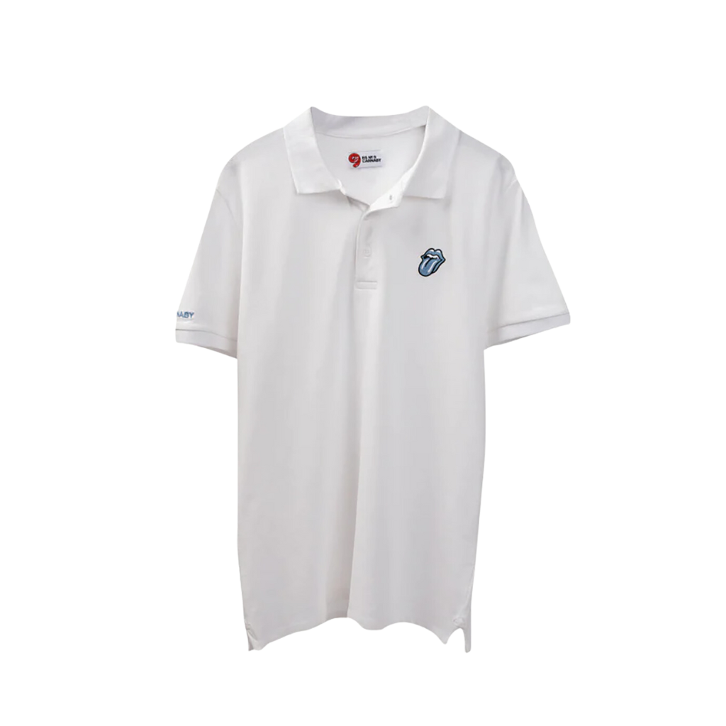 Embroidered Tongue White Polo Shirt