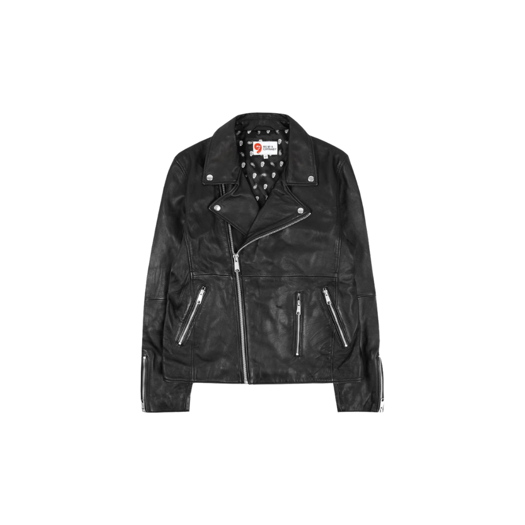 Classic Licks Chenille Logo Premium Leather Jacket