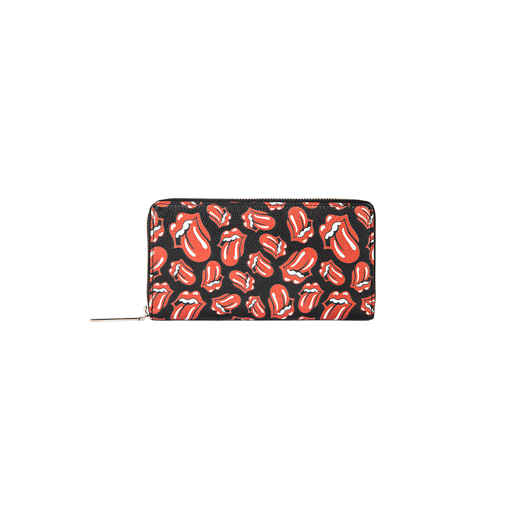 The Rolling Stones x Bugatti All-Over Ladies Zip-Around Wallet Front