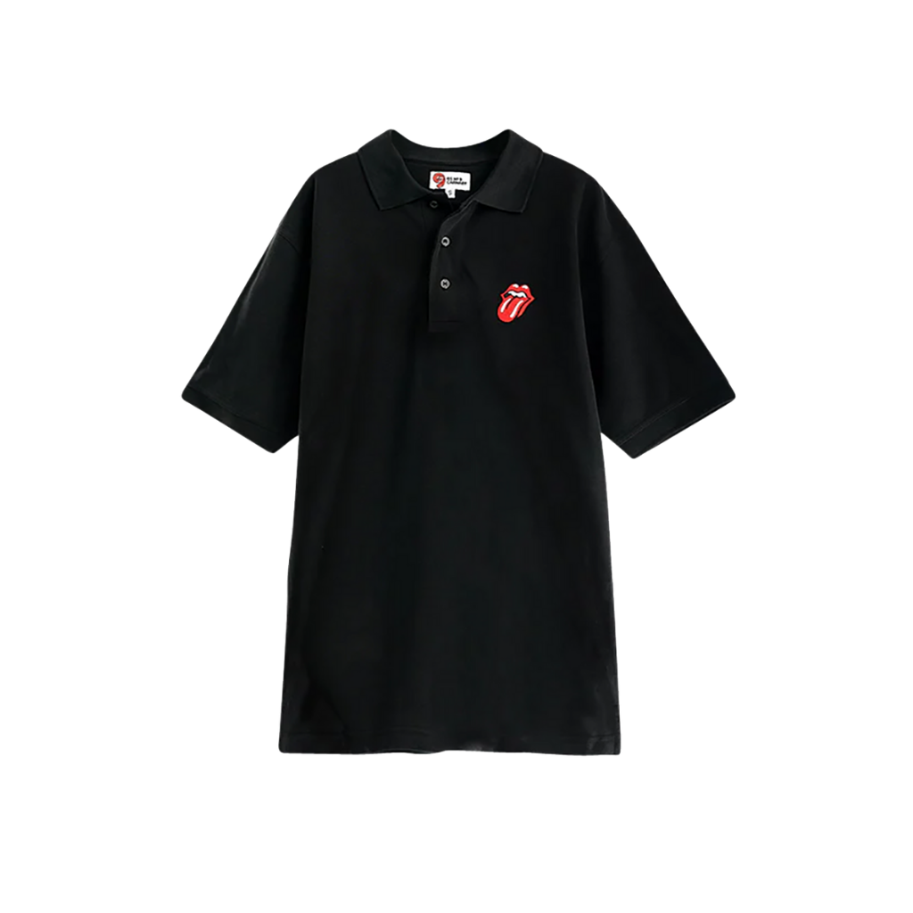 Classic Tongue Black Polo Shirt