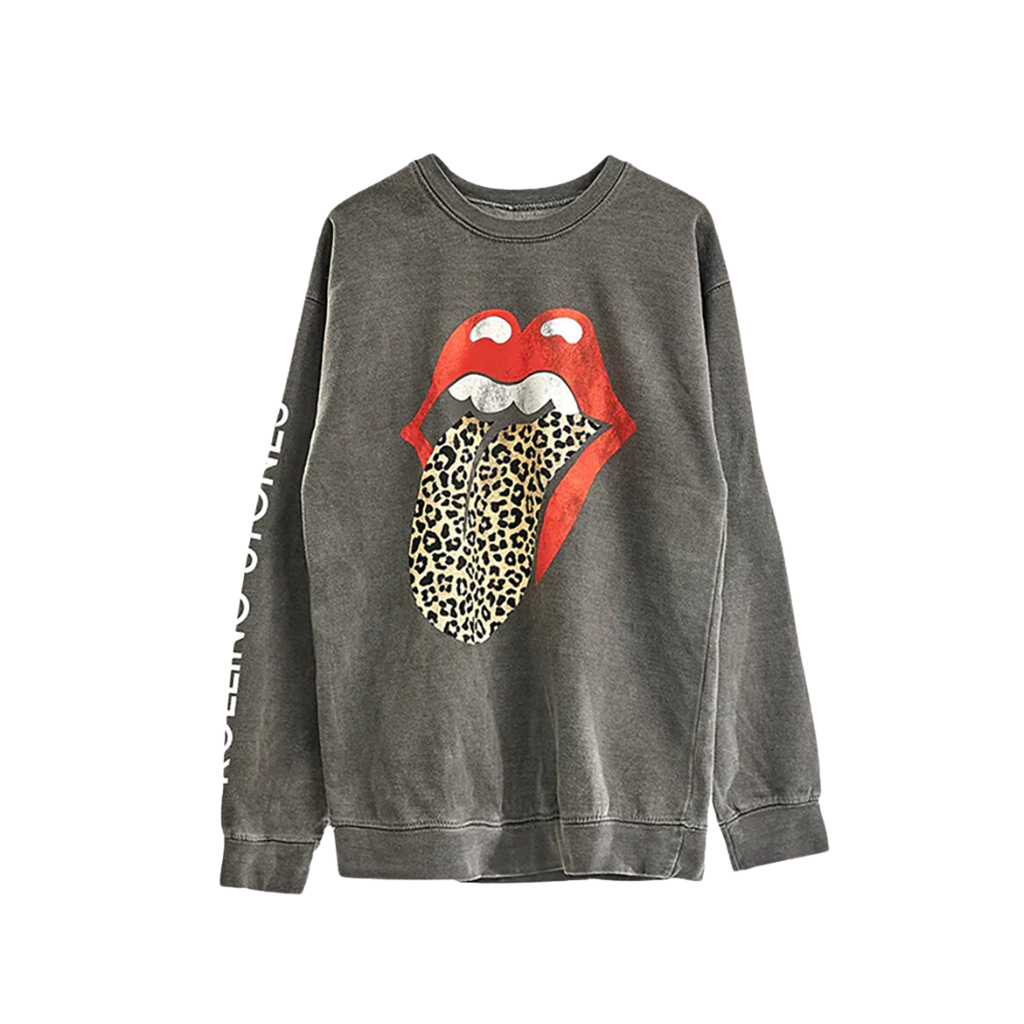 Leopard Tongue Washed Crewneck