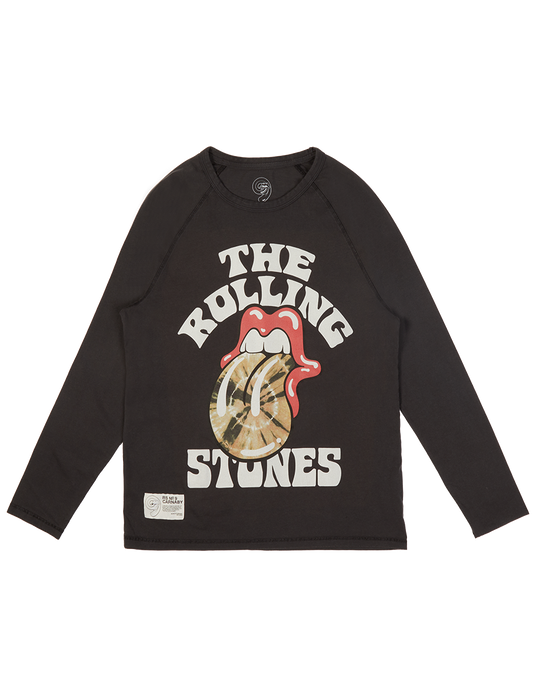 Black 'The Rolling Stones' Graphic Print Raglan T-Shirt