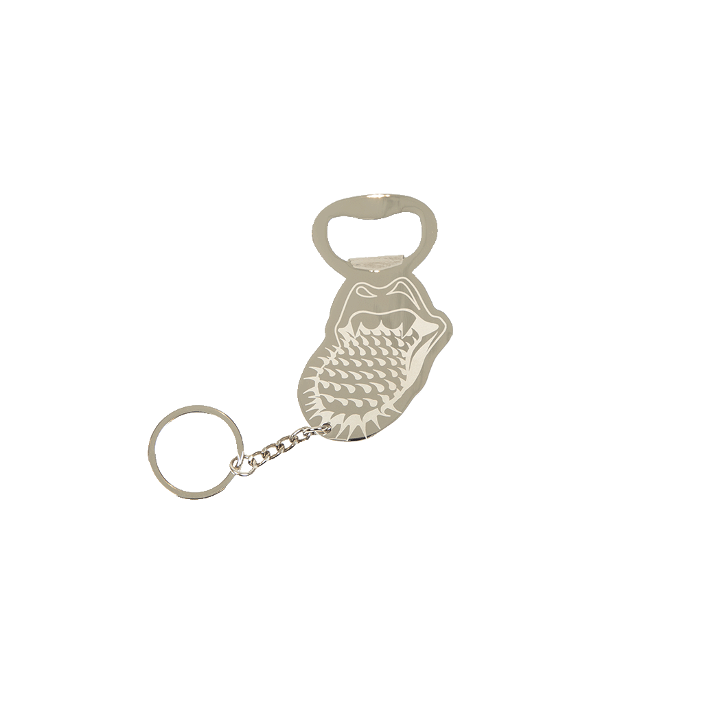 SPIKED TONGUE METAL BOTTLE OPENER KEYCHAIN