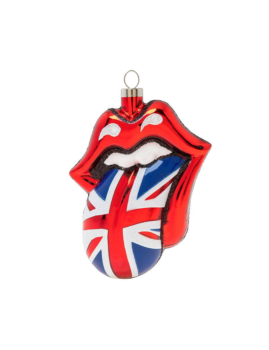 The Rolling Stones x Radko British Flag Tongue Ornament Front