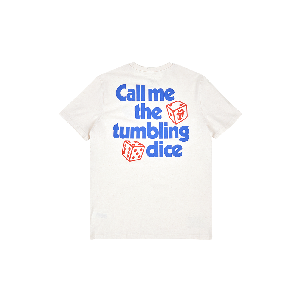 Tumbling Dice White T-Shirt Back 