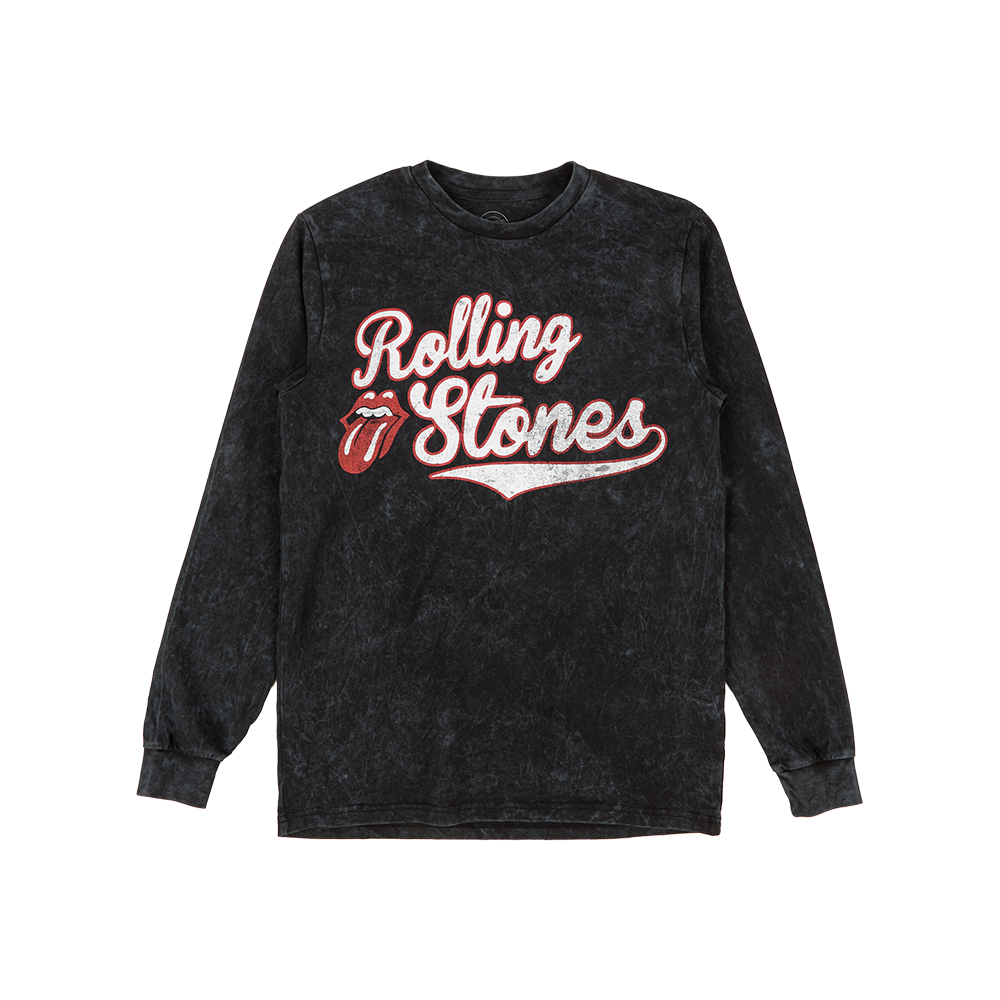 Rolling Stones '78 Heavy Wash Black Longsleeve T-Shirt Front