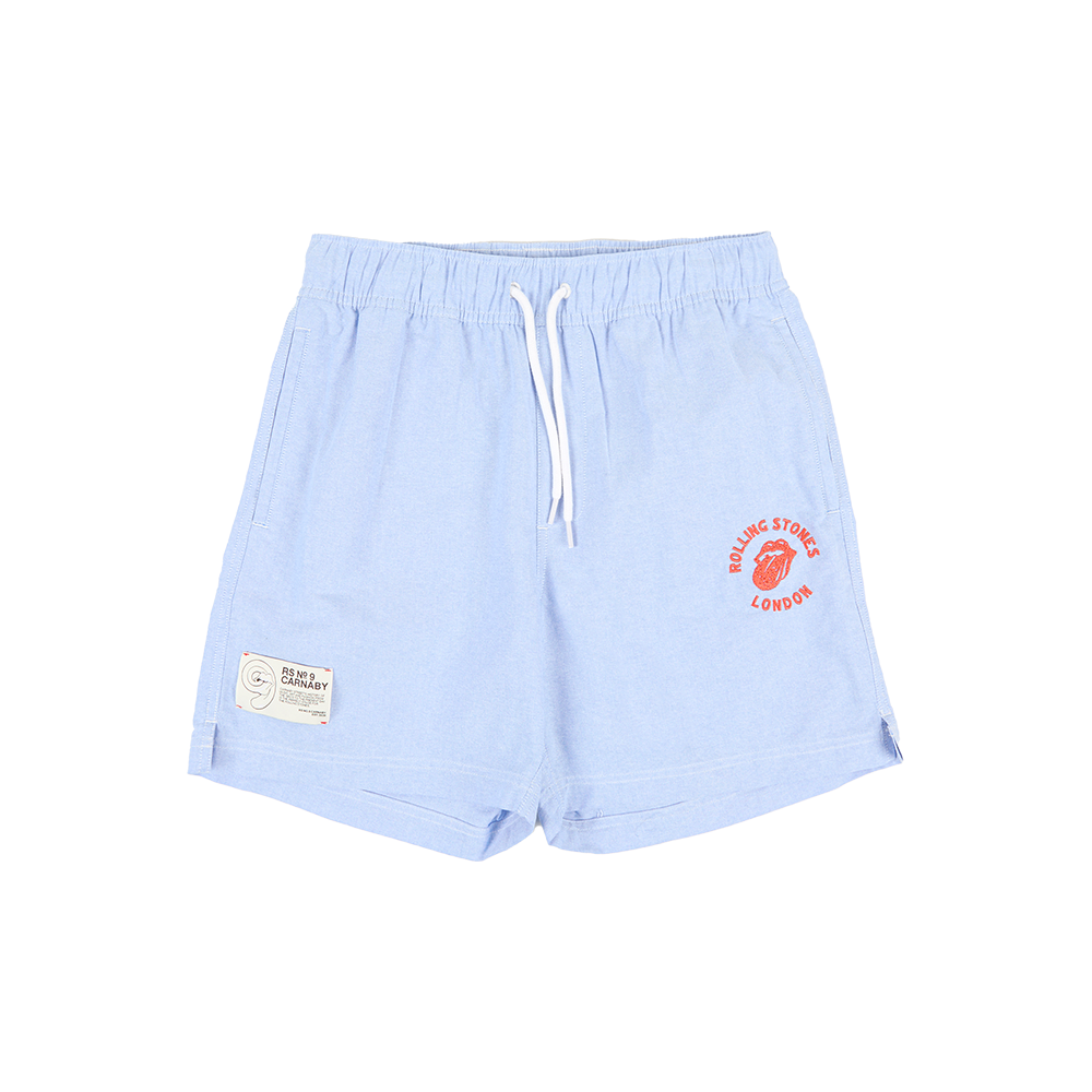 Rolling Stones London Logo Chambray Shorts Front 