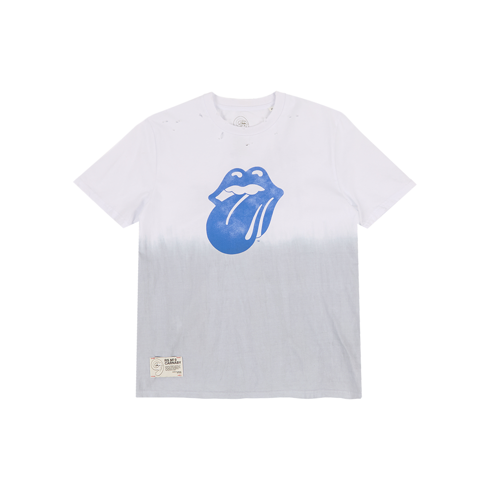 Blue & Lonesome Distressed Washed White T-Shirt Front 