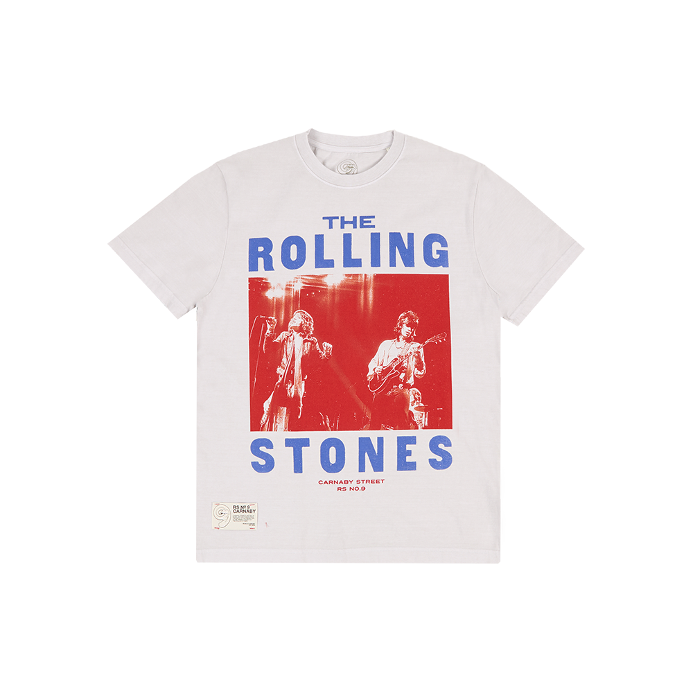 The Rolling Stones Live Photo Natural T-Shirt Front 