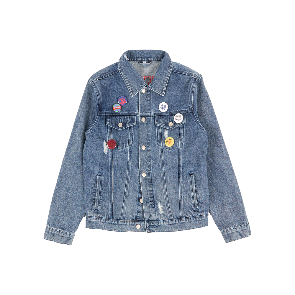 The Rolling Stones Embroidered Washed Denim Jacket Front 