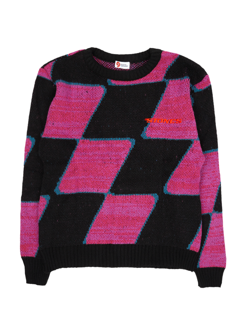 Checkered Stones Knit Sweater Front