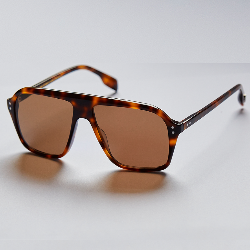 Stones x KIRK – Black & Blue Rock & Roll Aviator Dark Brown Lens