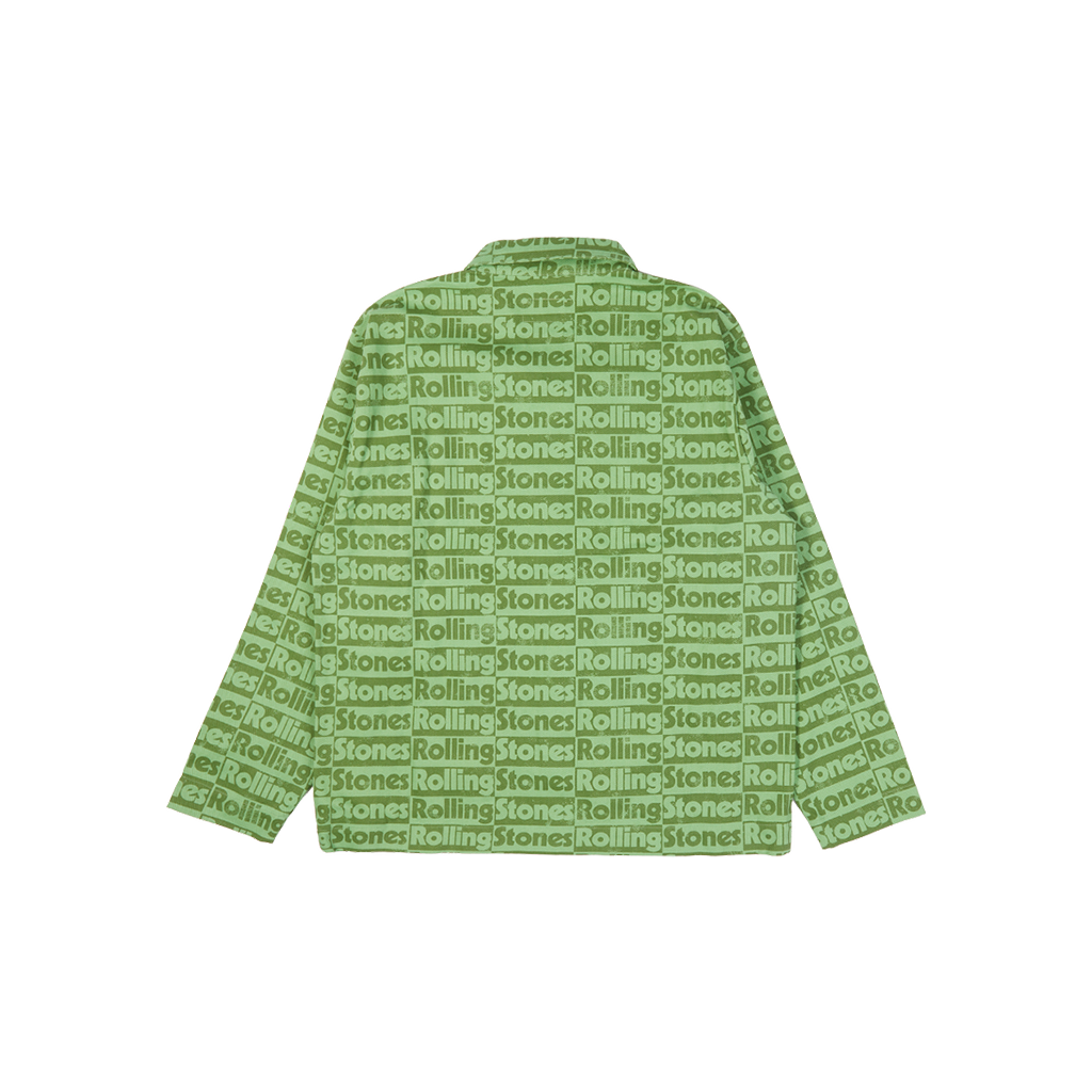 Green All Over Print Overshirt Back