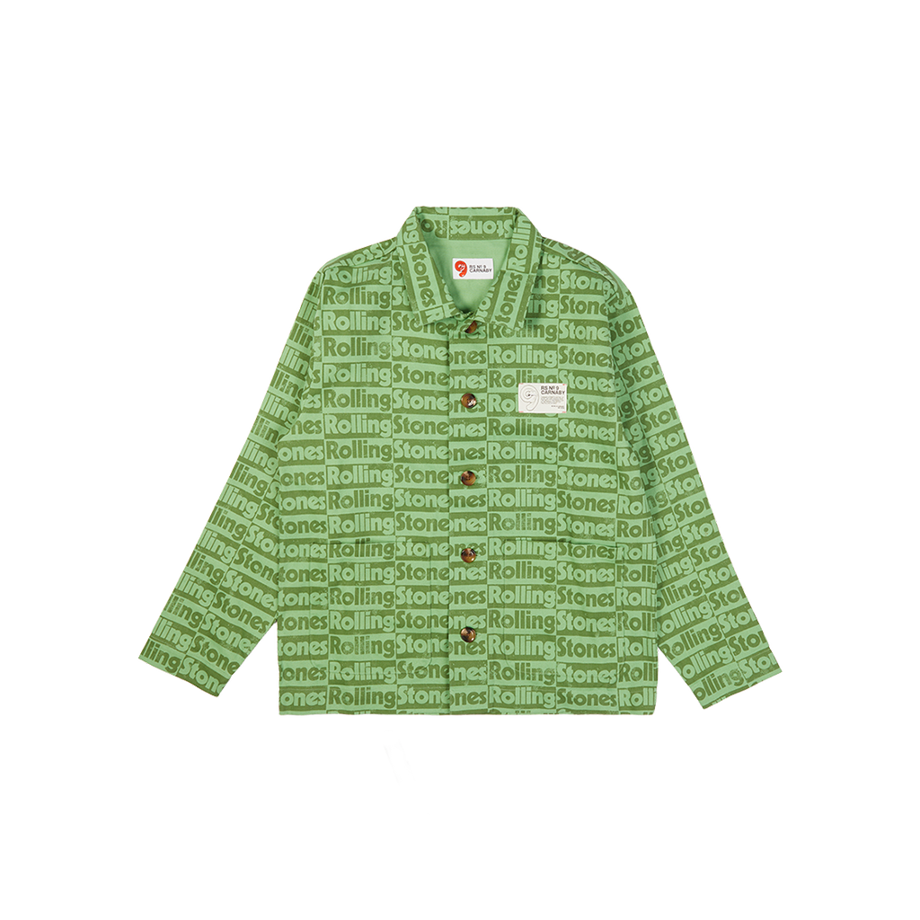 Green All Over Print Overshirt Front