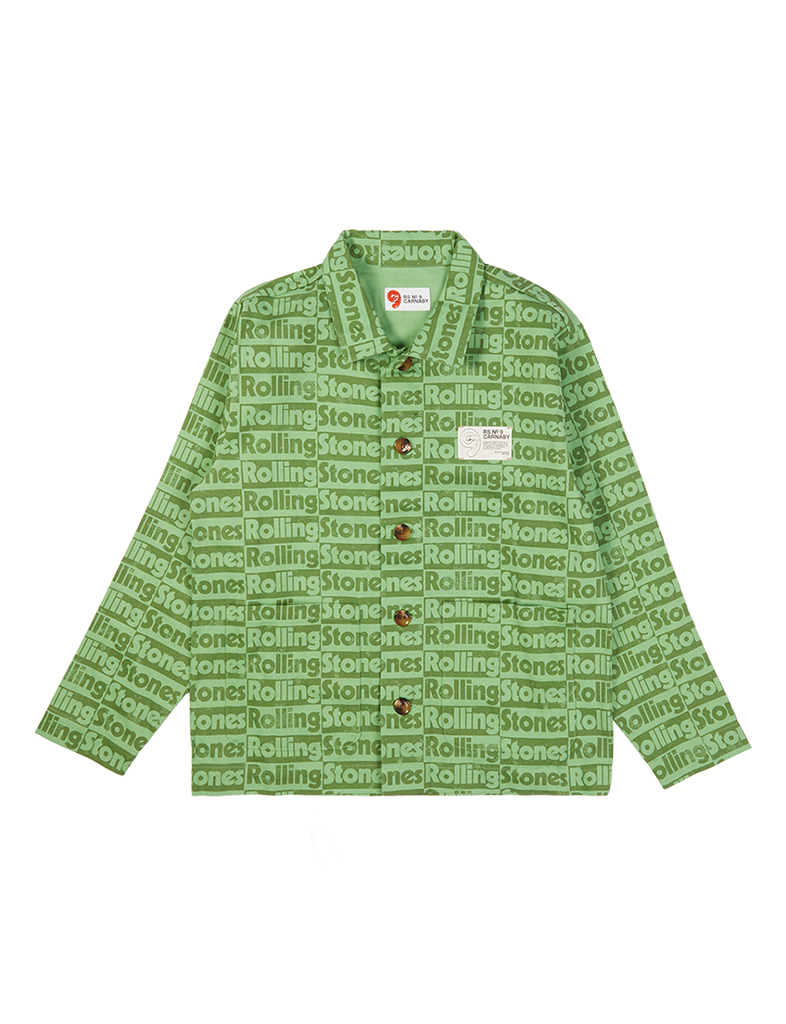 Green All Over Print Overshirt Front