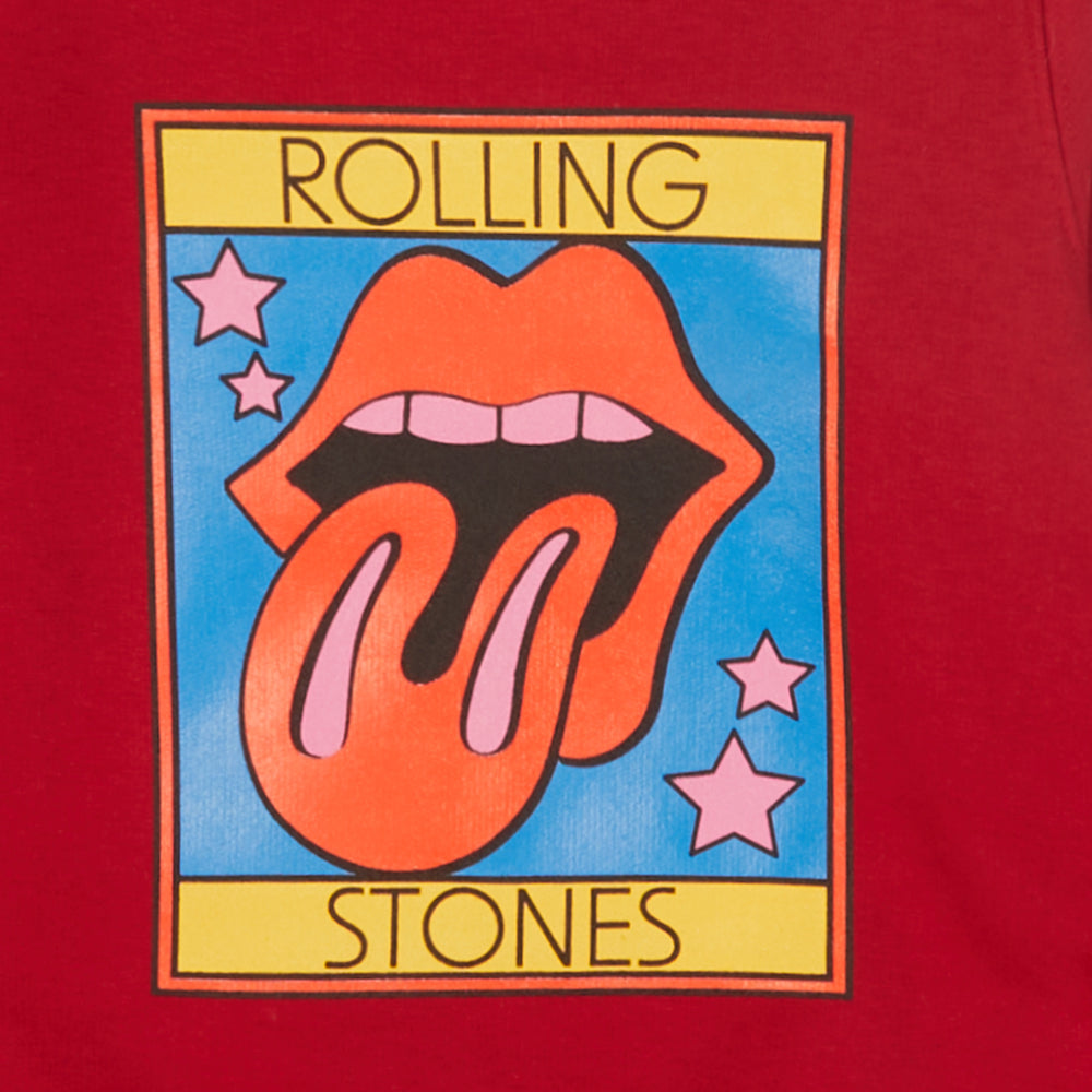 Kids Red 'Rolling Stones' Graphic Print Crewneck Detail