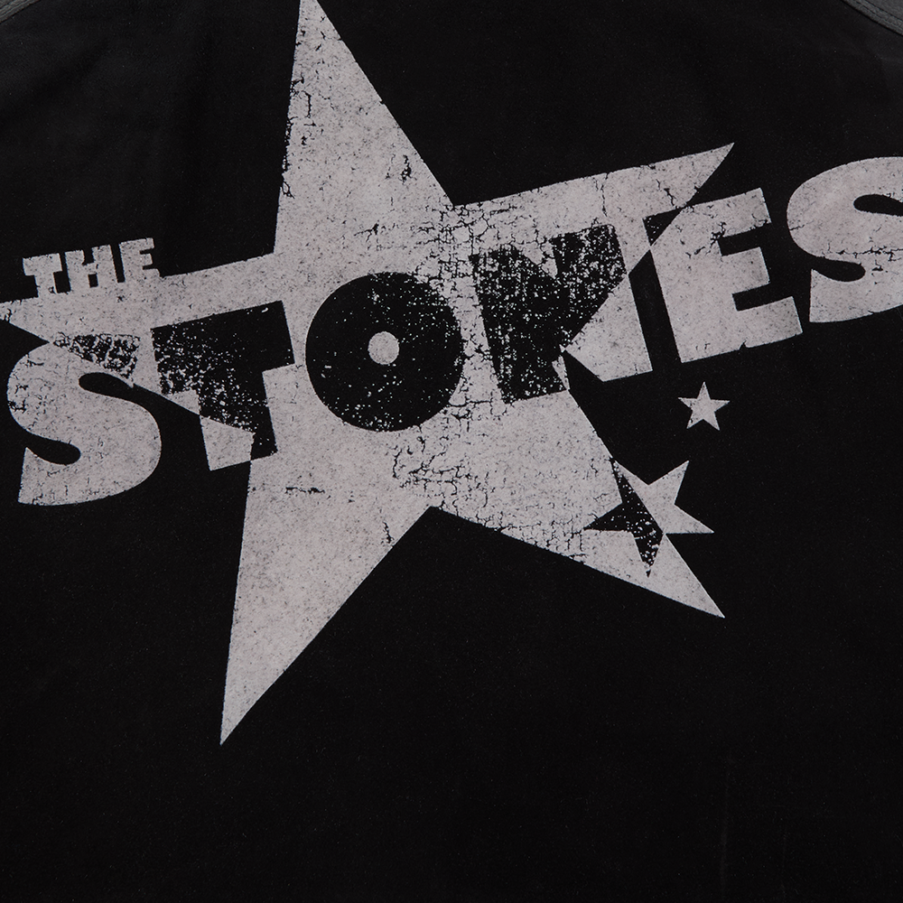 The Stones Flocked Logo Brushed Black Suede Jacket Back Detail