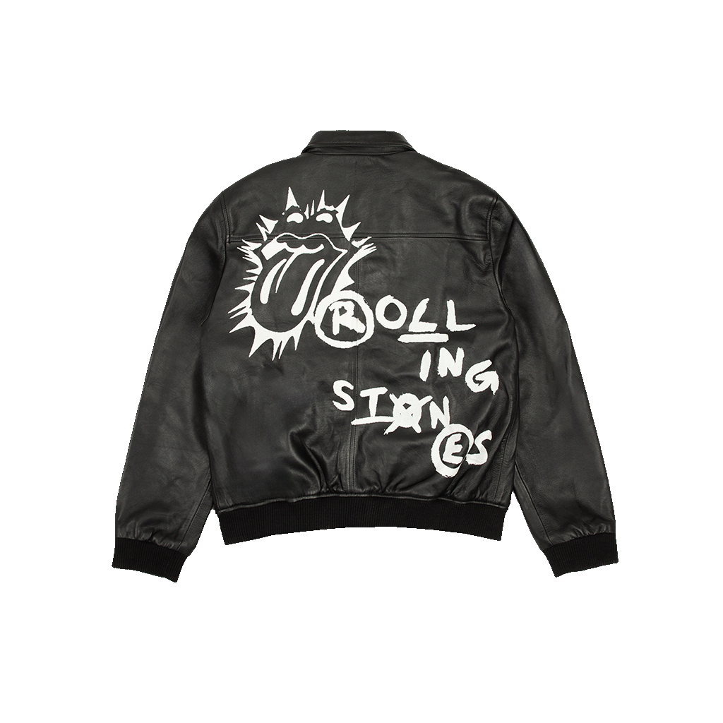 Paint Print Leather Zip Up Jacket - RS No. 9 Carnaby St. Paint Print Leather Zip Up Jacket - RS No. 9 Carnaby St.