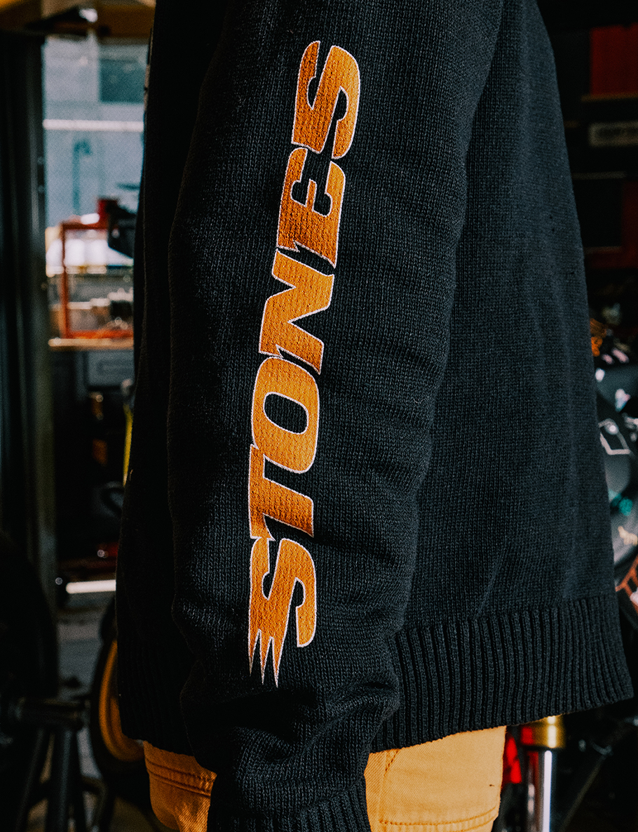 Stones Racing Logo Cardigan Model Side