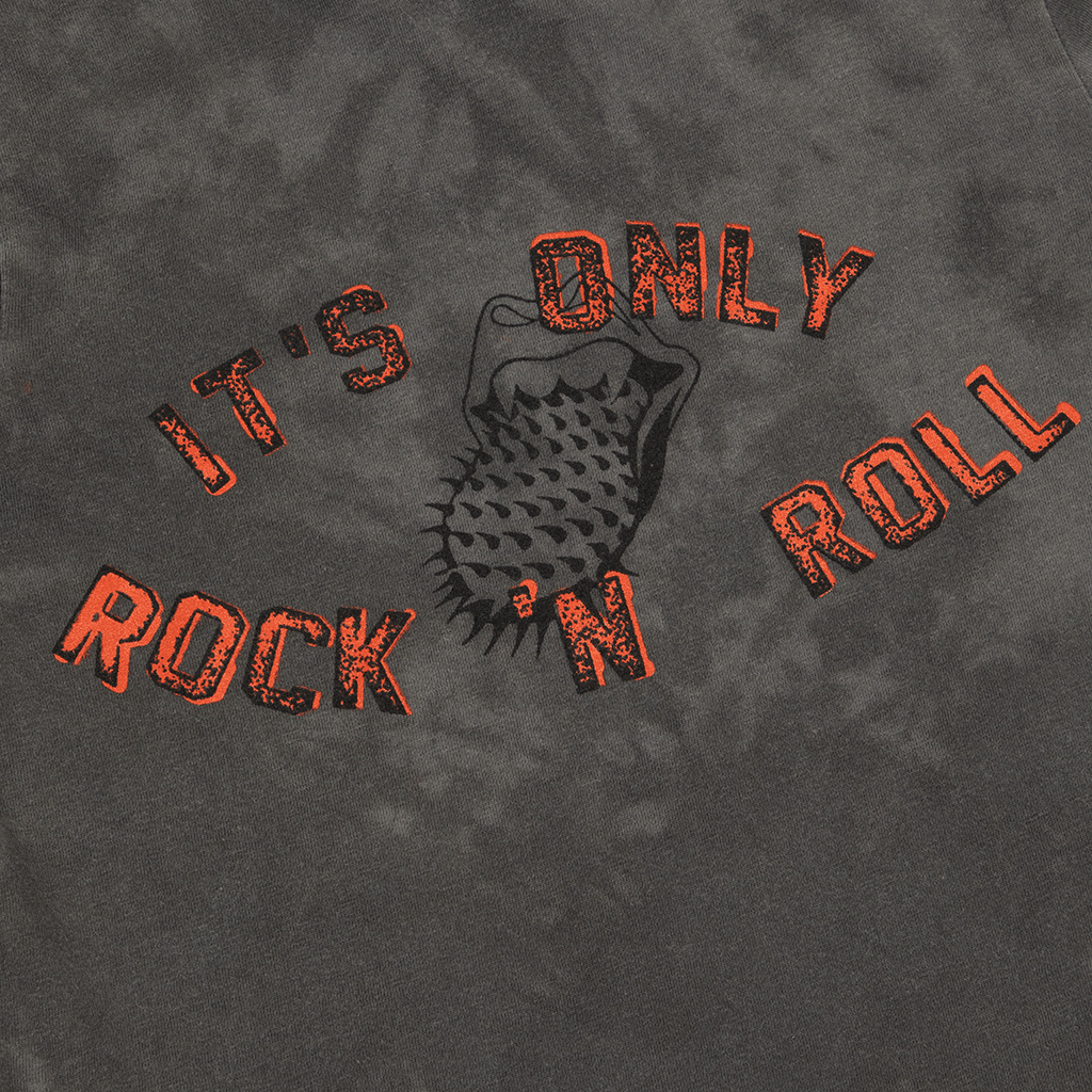 IT'S ONLY ROCK AND ROLL ACID WASH RAW HEM KIDS T-SHIRT Detail