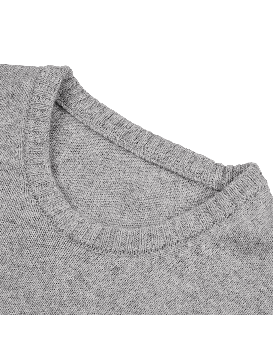 Spring/Summer Grey Merino Sweater Collar