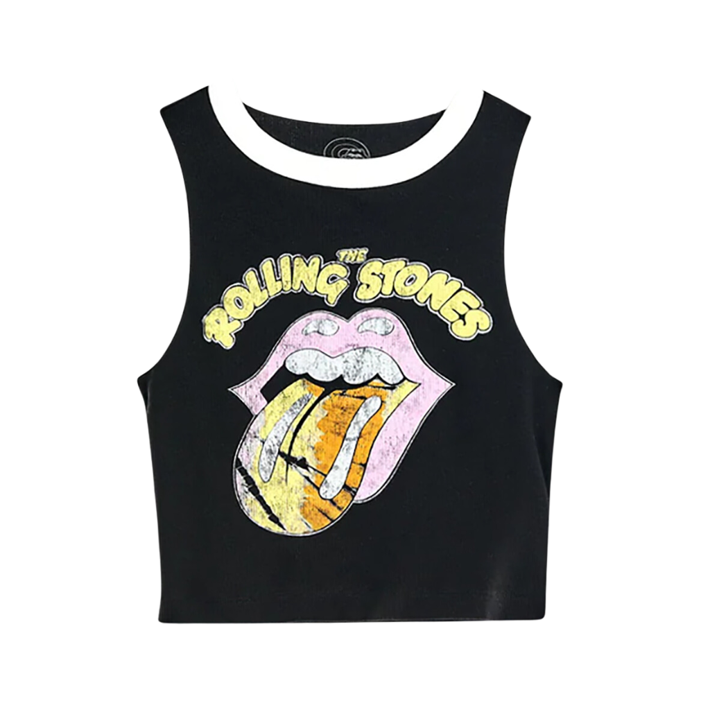 Tie Dye Tongue Cropped Ringer Tank