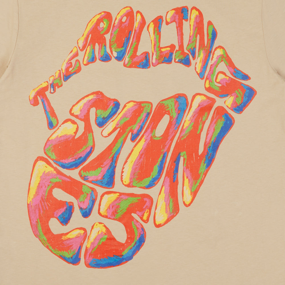 Stone Rainbow Tongue Logo Graphic Print T-Shirt Front Detail