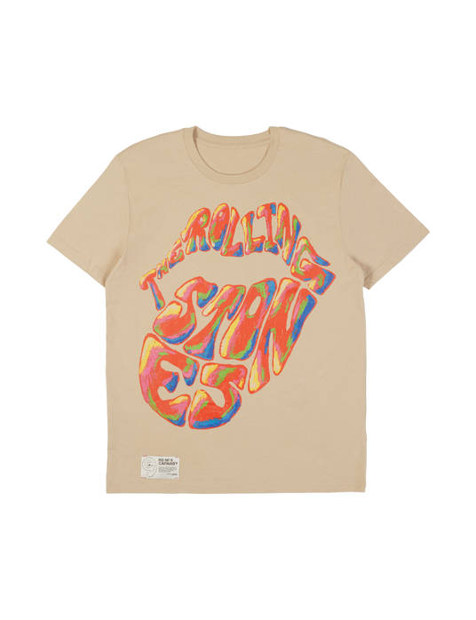 Stone Rainbow Tongue Logo Graphic Print T-Shirt Front