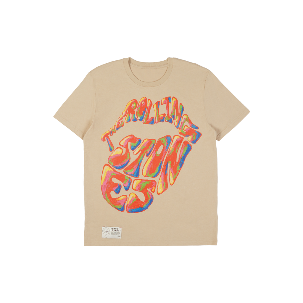 Stone Rainbow Tongue Logo Graphic Print T-Shirt