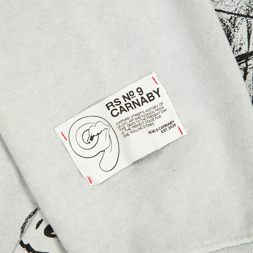 SHATTERED GRAPHIC GREY HOODIE Tag