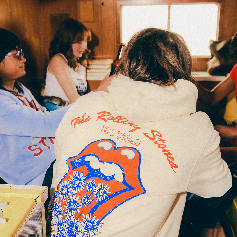 Floral Tongue Logo Hoodie Lifestyle Shot 