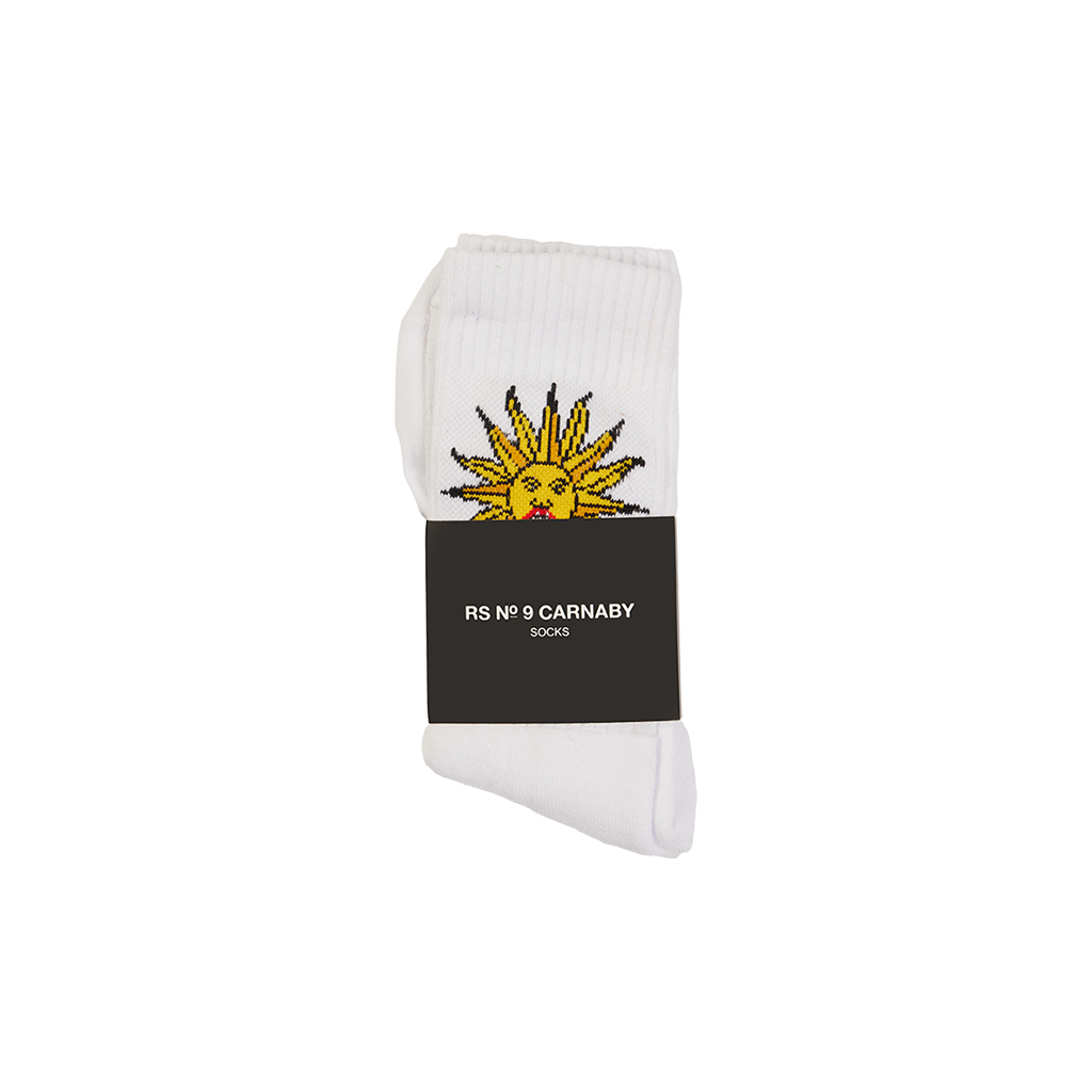 White Sun Graphic Socks Packaging