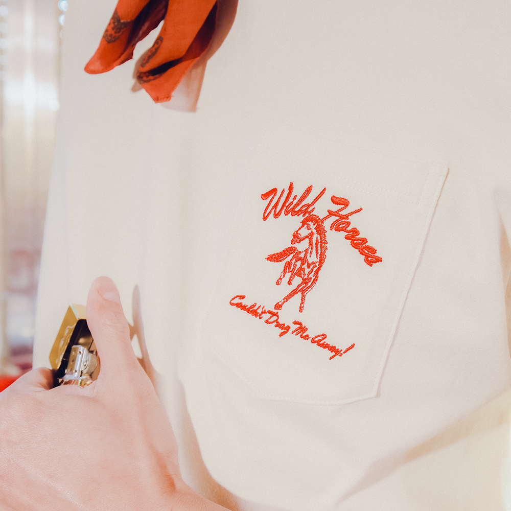 Wild Horses Pocket Print T-Shirt Lifestyle Shot 2 