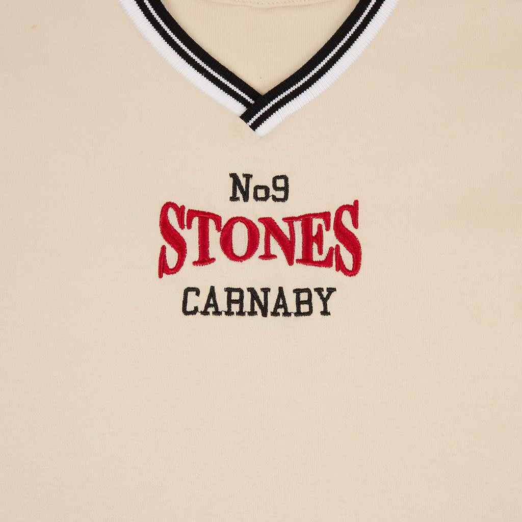 Stones Varsity V-Neck Baby Tee