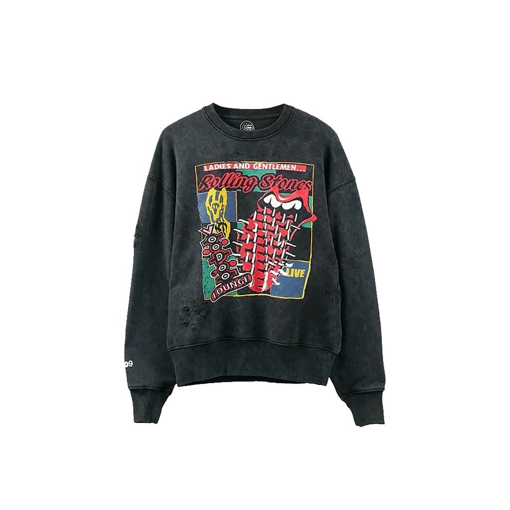 Voodoo Lounge Distressed Puff Print Crewneck