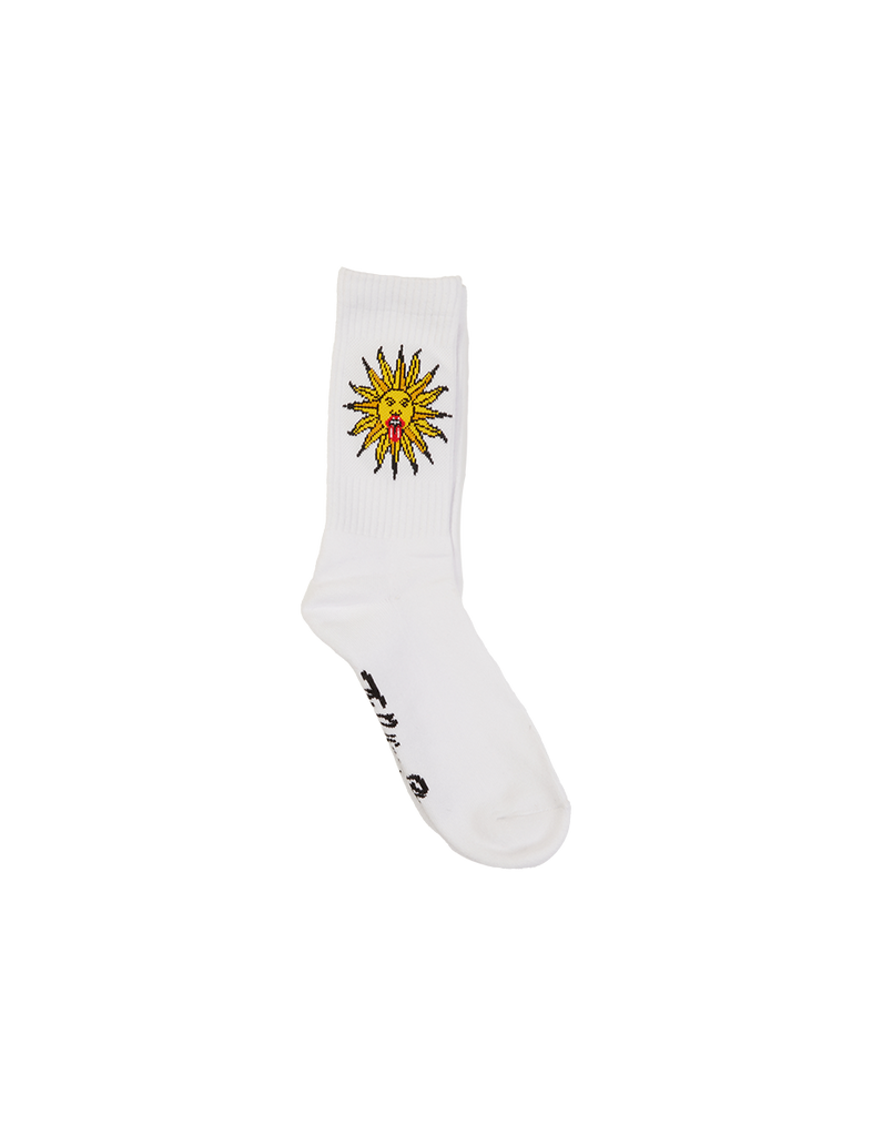White Sun Graphic Socks