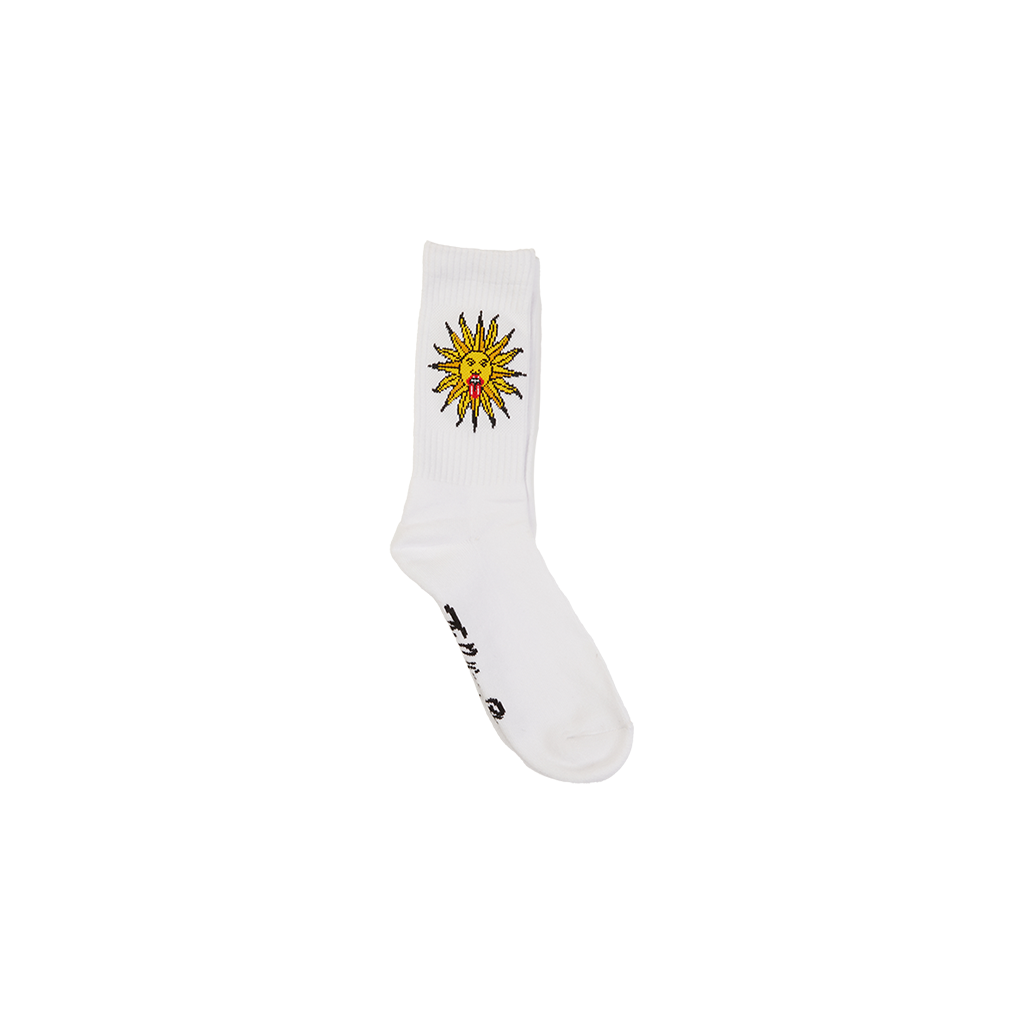 White Sun Graphic Socks