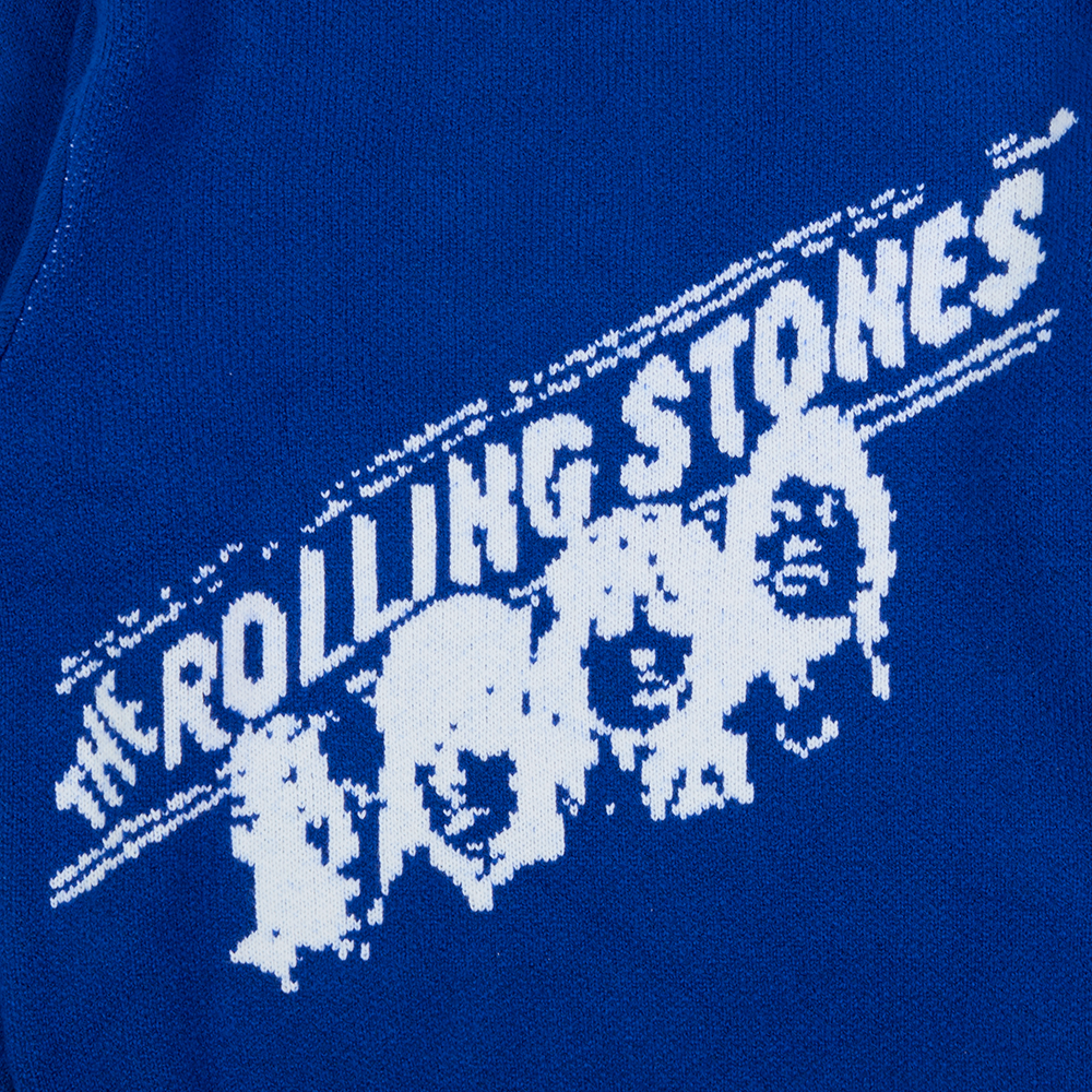 Welcome The Rolling Stones Knit Blue Sweater Detail 