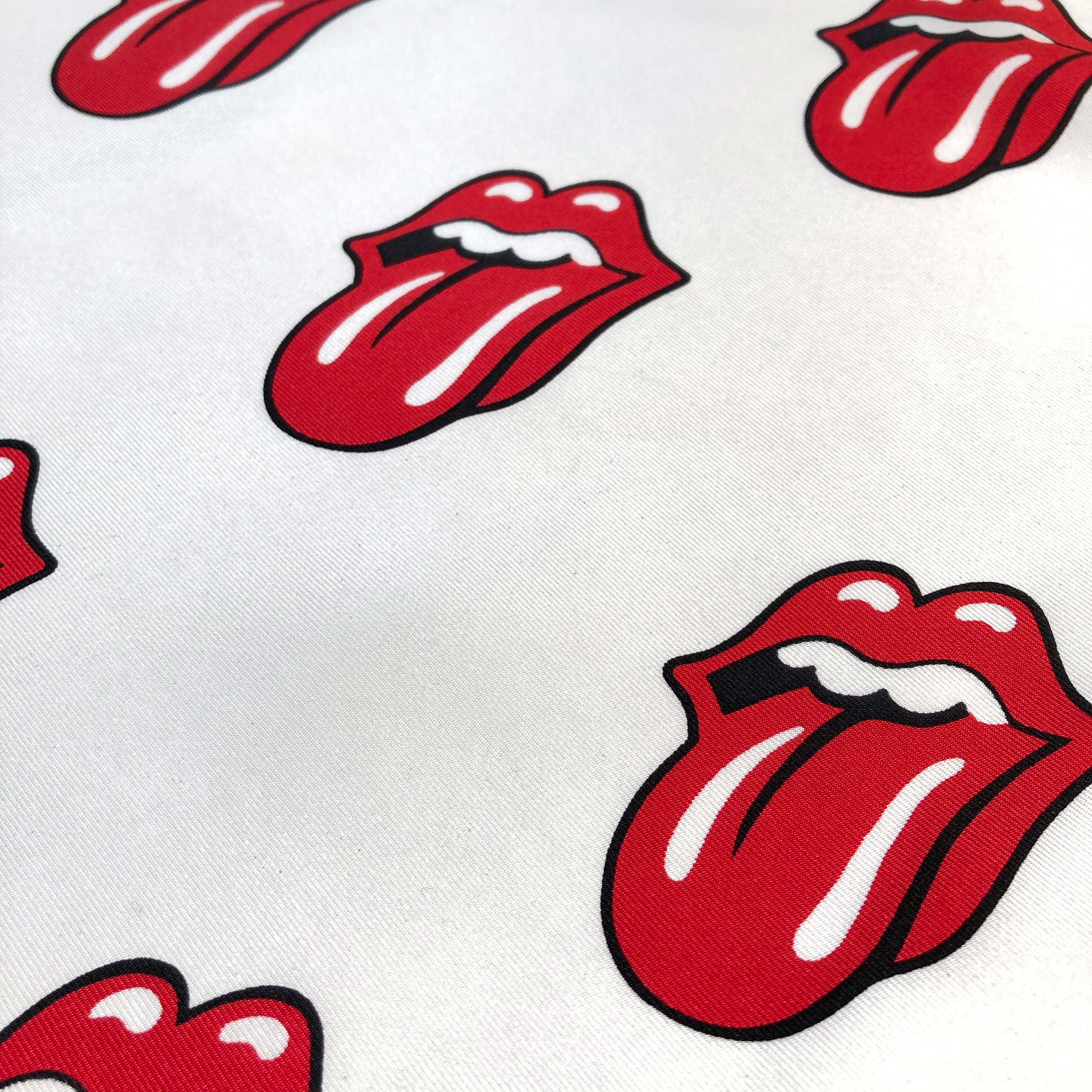 Soloist x Stones White and Red Lips Silk Twill Scarf Detail