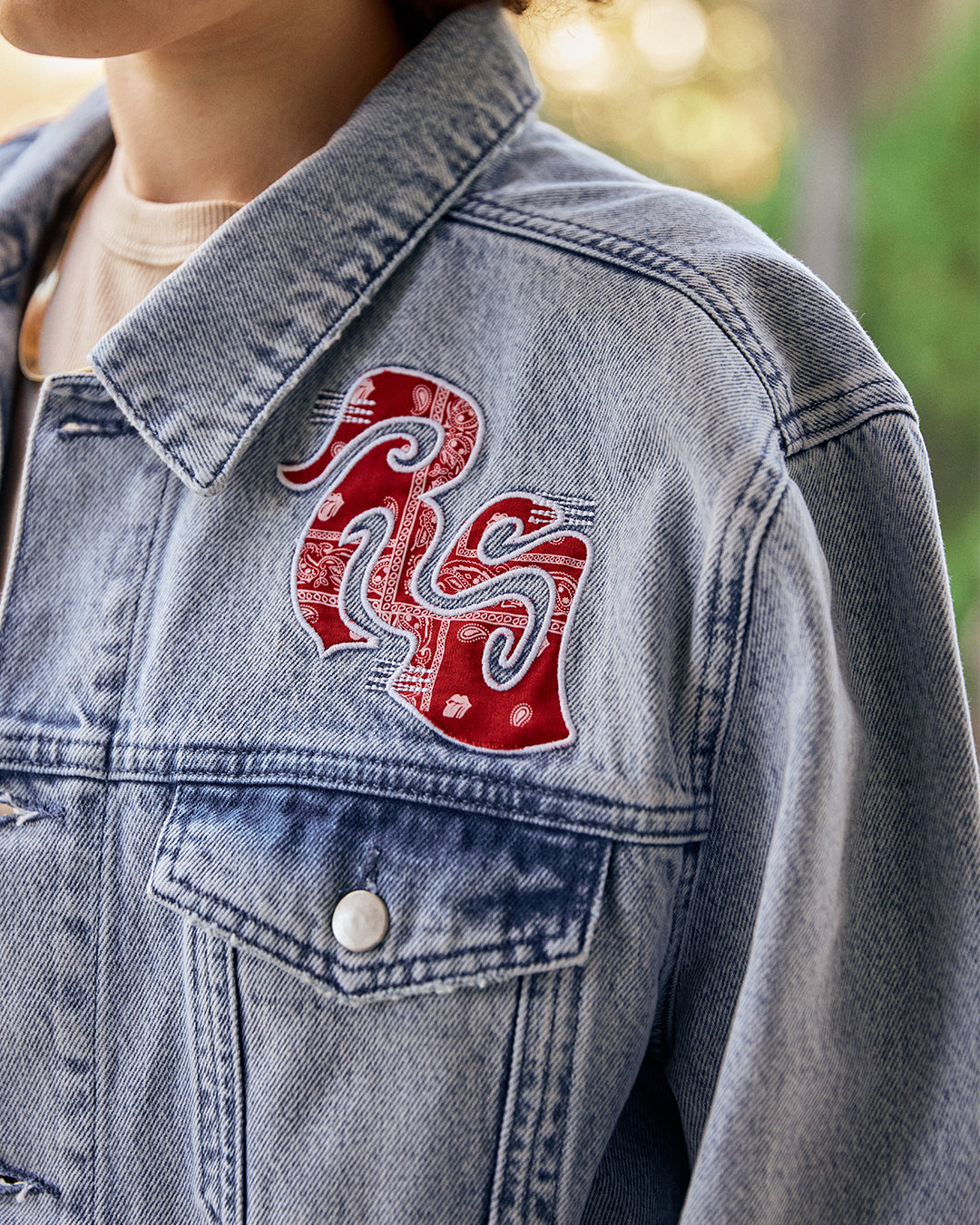 EMBROIDERY DENIM JACKET ジャケット ROSY LUCE