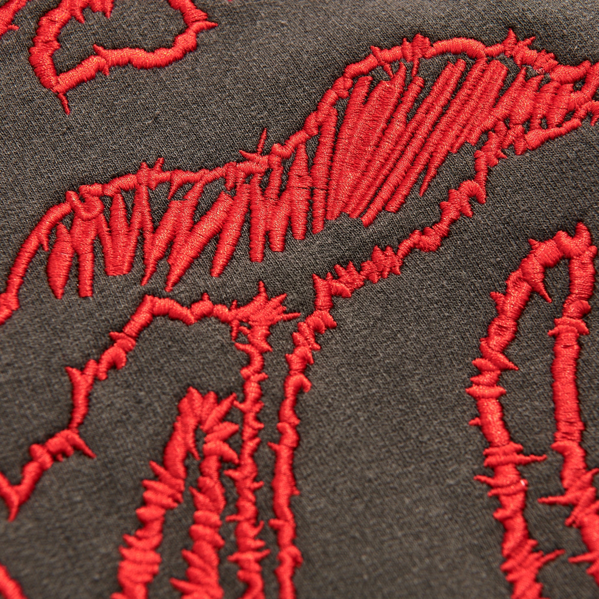 No9 Embroidered Sketch Tongue Distressed Hoodie Detail 3