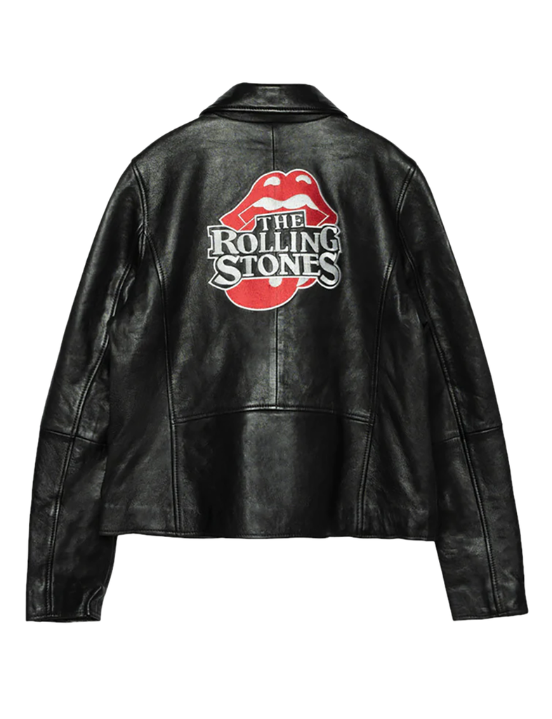 JFK Stadium Rolling Stones Leather Jacket Back