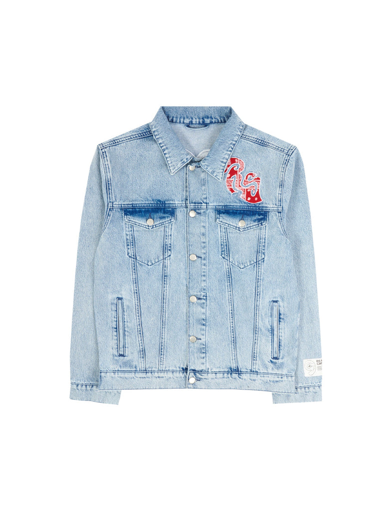 Light Wash Embroidered Denim Jacket – RS No.