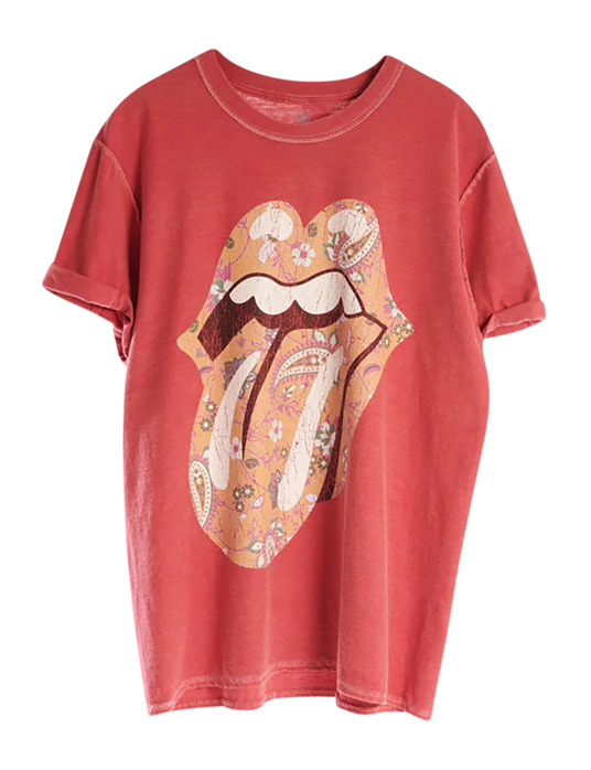 Paisley Classic Tongue Vintage Cuffed Sleeve T-Shirt