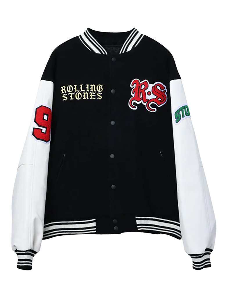 Chenille Patch Embroidery Leather Sleeve Vintage Baseball Jacket