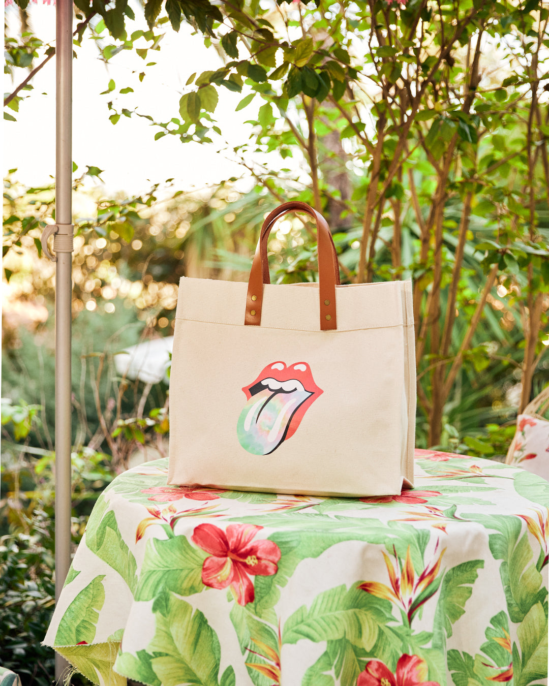 Psychedelic Tongue Canvas Tote Bag Lifestyle 2