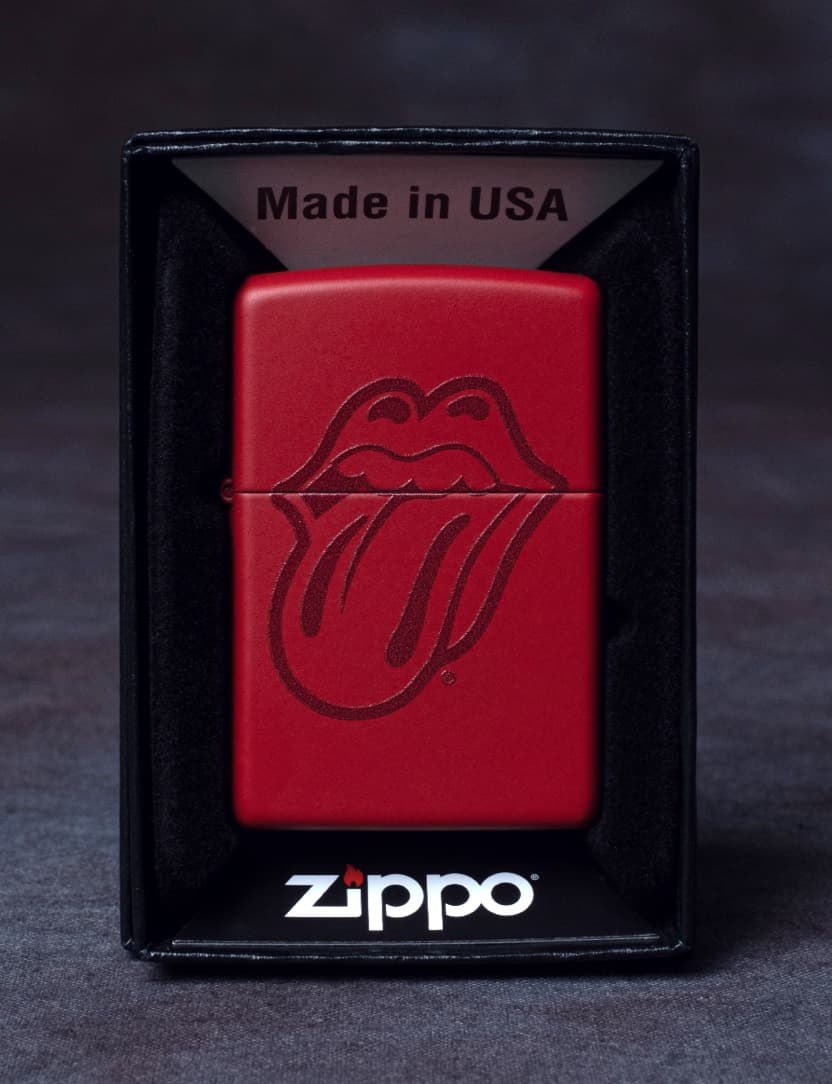 Stones Red Zippo Tongue Lighter Package